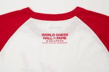 Load image into Gallery viewer, Crafted by Sport-Tek, known for high-quality athletic apparel. Features a clean white torso with striking red raglan sleeves and collar. 