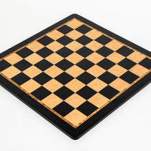 Load image into Gallery viewer, 20.5" inlaid chess board. Crafted from the rich, dark tones of Ebony and the captivating, figured grain of birdseye maple
