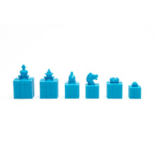 Load image into Gallery viewer, 3D Printed Holiday Chess Pieces. Blue present pieces.