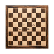 Load image into Gallery viewer, image of autographed wooden chess board