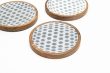 Load image into Gallery viewer, Wooden coasters with an acrylic "golf ball" surface.