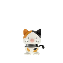 Load image into Gallery viewer, White Calico Cat with one tan and one black ear, pink nose, and black tail