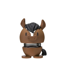 Load image into Gallery viewer, Brown horse with a black mane and tail and a whiite stripe in the middle of it's head