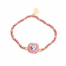 Load image into Gallery viewer, Pink Heart Spinner Bracelet. Featuring a centered figure that actually spins!