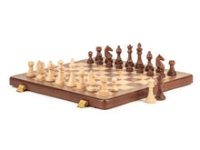 Load image into Gallery viewer, 15" Magnetic Wooden Walnut Finish Folding Chess Set