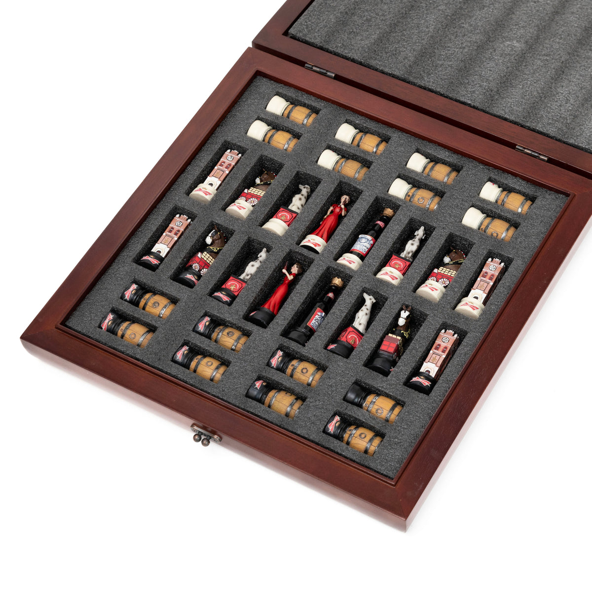 Budweiser Chess Set – Walnut Storage Box with Iconic Branded