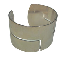 Load image into Gallery viewer, Wide solid silver cuff bracelet featuring geometric line cut out.