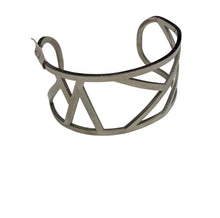 Load image into Gallery viewer, Thick Silver Geometric Cuff Bracelet