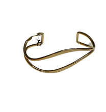 Load image into Gallery viewer, Thin Gold Cuff Bracelet fashioned with gentle waves.