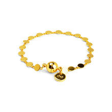 Load image into Gallery viewer, image of gold dot disk bracelet