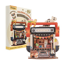 Load image into Gallery viewer, Record Store Mini Dollhouse assembled and packaging