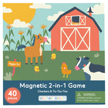 Load image into Gallery viewer, Magnetic Farm Checkers and Tic-Tac-Toe