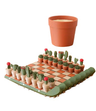 Load image into Gallery viewer, image of cactus chess set in open position