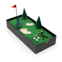 Load image into Gallery viewer, The gift that makes every day a hole-in-one. Includes three mini golf clubs and balls, three decorative trees, and quartz sand to fill your bunkers.