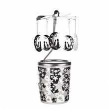Load image into Gallery viewer, Moon and Cat candle carousel featuring cats on a moon with stars around the candle