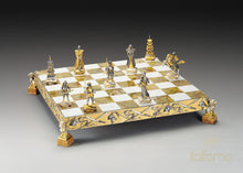 Load image into Gallery viewer, 4.25" Samurai Chess Set on Onyx & Bronze Board