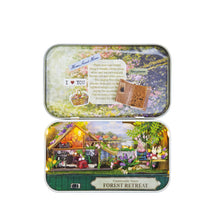 Load image into Gallery viewer, A countryside forest retreat model inside of a flat tin box