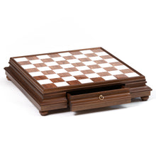 Load image into Gallery viewer, Gold & Silver Plated Chessmen on Wood/Marble Board