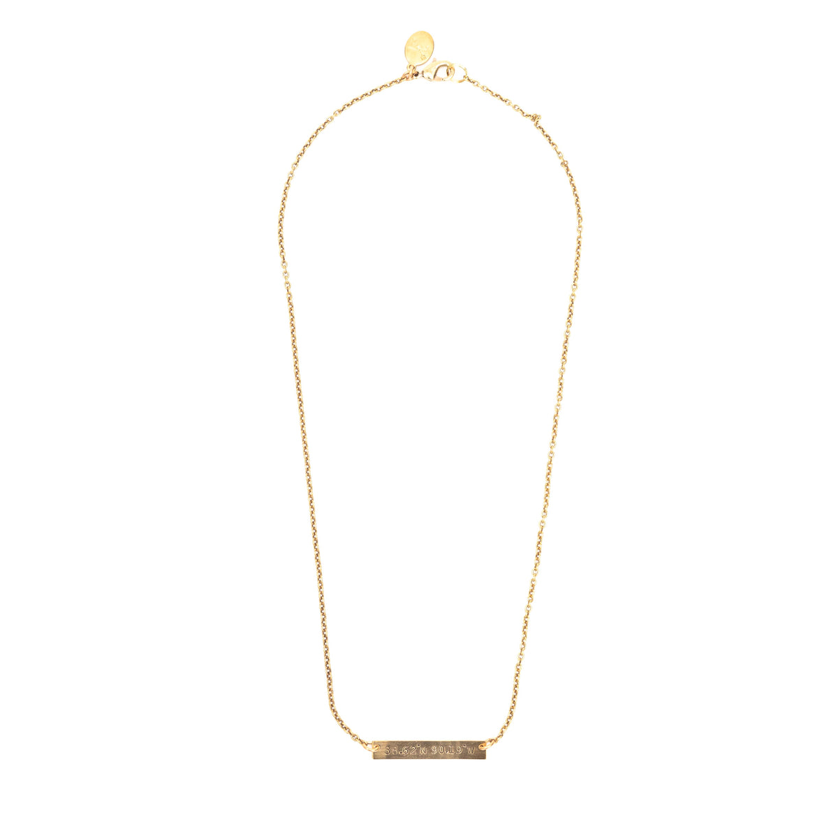 Mini Coordinates Necklace in Brass STL World Chess Hall of Fame