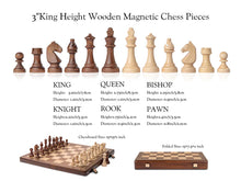 Load image into Gallery viewer, 15&quot; Magnetic Wooden Walnut Finish Folding Chess Set

