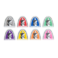 Load image into Gallery viewer, World Chess Hall of Fame Stickers featuring fun color choices for in store purchase 
