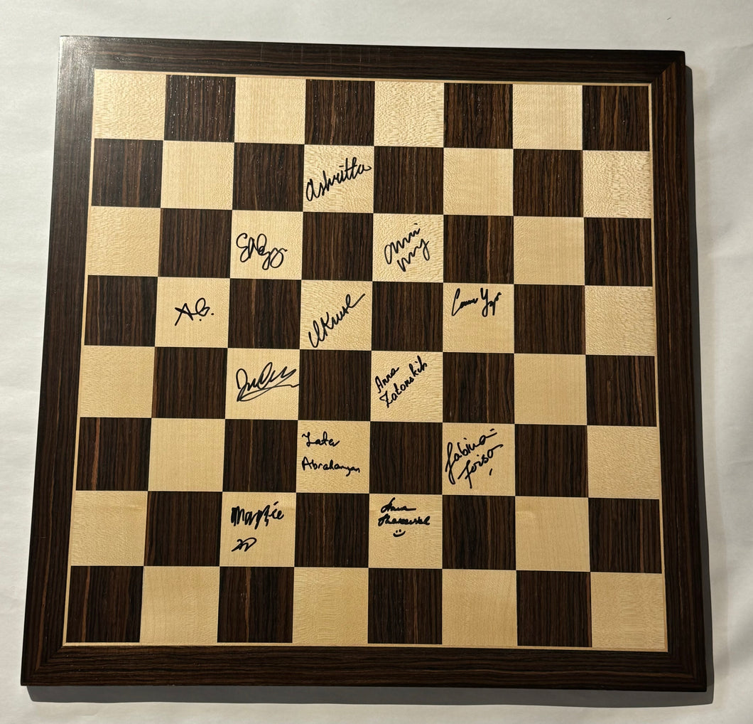 2019 Women's U.S. Chess Championship Autographed Wooden Board
