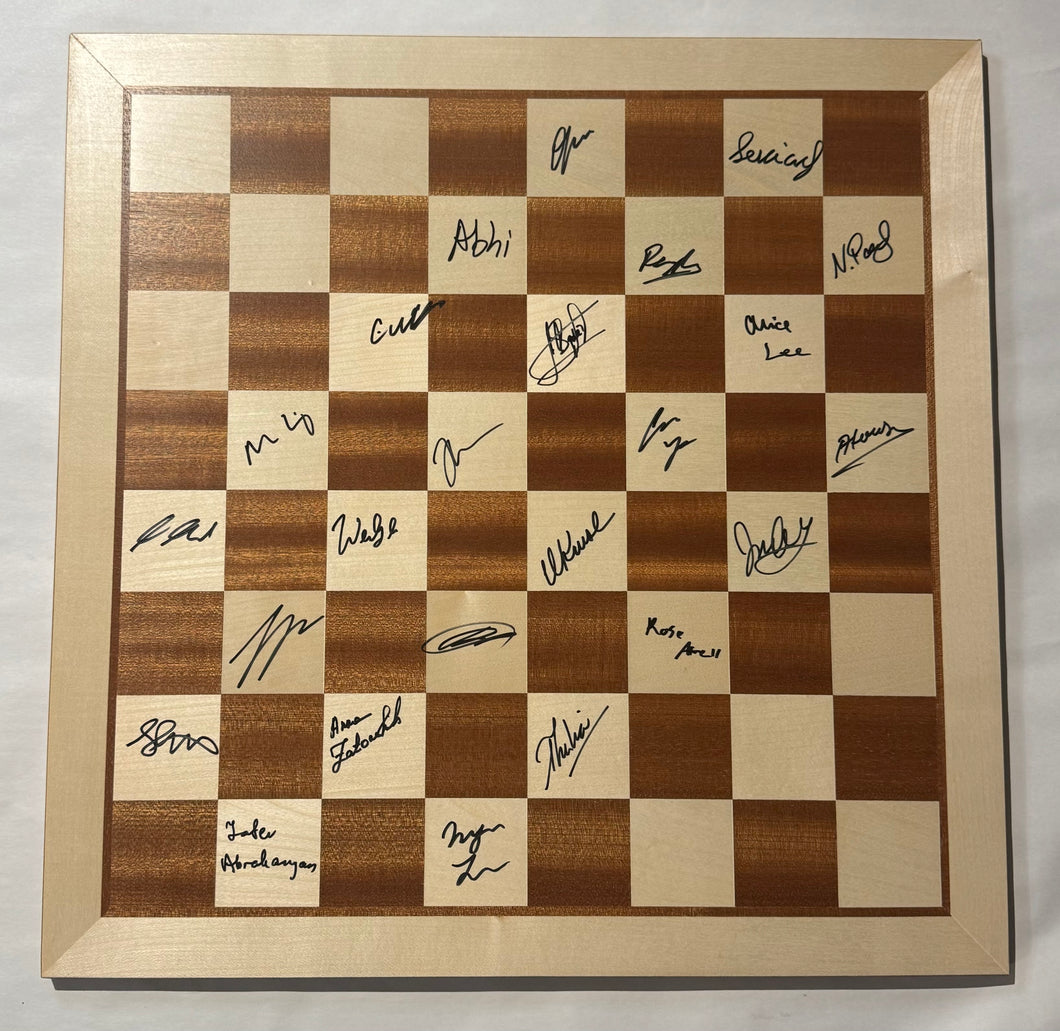 2024 U.S. Chess Championship Autographed Wooden Board