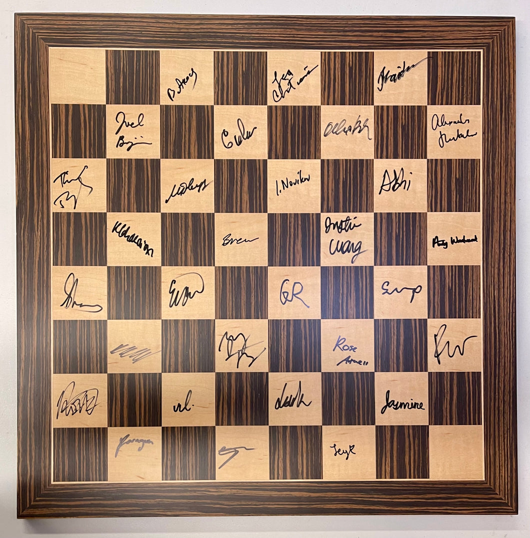 2025 US Junior/Senior/Junior Girls Chess Championship Autographed Wooden Board