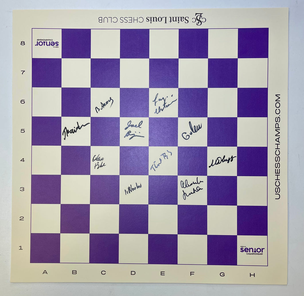 2025 US Senior Chess Championship Autographed Vinyl Board