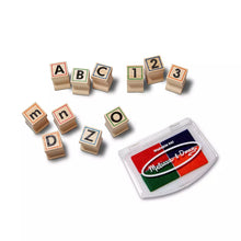 Load image into Gallery viewer, Deluxe Wooden Stamp Set- ABCs 123s
