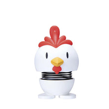 Load image into Gallery viewer, white chicken with a yellow beak and a red  comb and wattles

