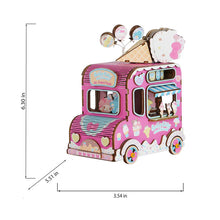 Load image into Gallery viewer, Hello Kitty 3D Wooden Puzzle Ice Cream Truck Music Box
