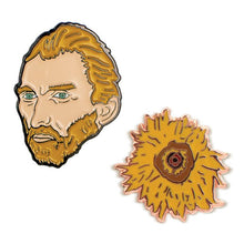 Load image into Gallery viewer, Pin 1 Vangogh Head
Pin 2 Sunflower
