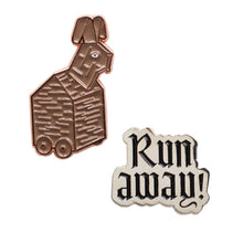 Load image into Gallery viewer, Pin 1 Trojan Rabbit
Pin 2 Run Away!
