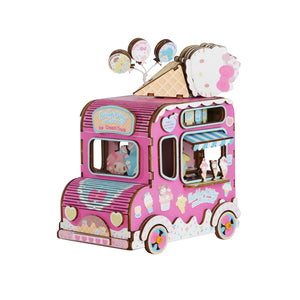 Hello Kitty 3D Wooden Puzzle Ice Cream Truck Music Box