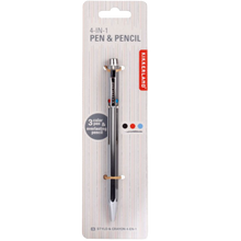 Load image into Gallery viewer, 4-in-1 seamlessly integrates three essential ink colors and a precision mechanical pencil into one streamlined, professional body.
