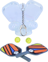 Load image into Gallery viewer, World's Smallest Pickle Ball paddles and balls with keychain holder
