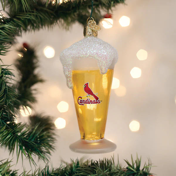 Cardinals Glass of Beer Ornament