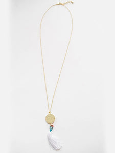 #Petite Tassel Necklace White