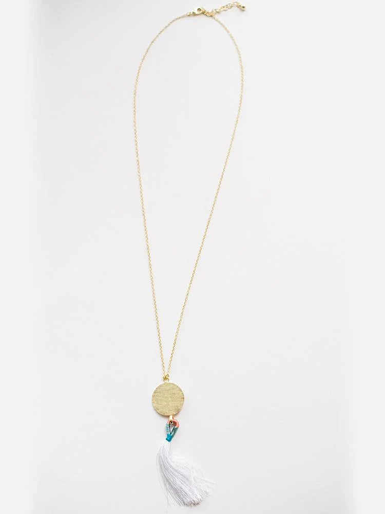 Petite Tassel Necklace White