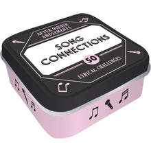 Load image into Gallery viewer, A hit song-association game that gets the energy flowing! Perfect for two or more players, this tin is packed with fun musical activities and fast-paced challenges designed to make music lovers groove and think on their feet.
