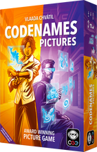 Load image into Gallery viewer, Codenames: Pictures, the spy world gets a visual twist, now featuring refreshed artwork, a revised set of images, a bold new box design, and a neat insert that keeps your game organized.
