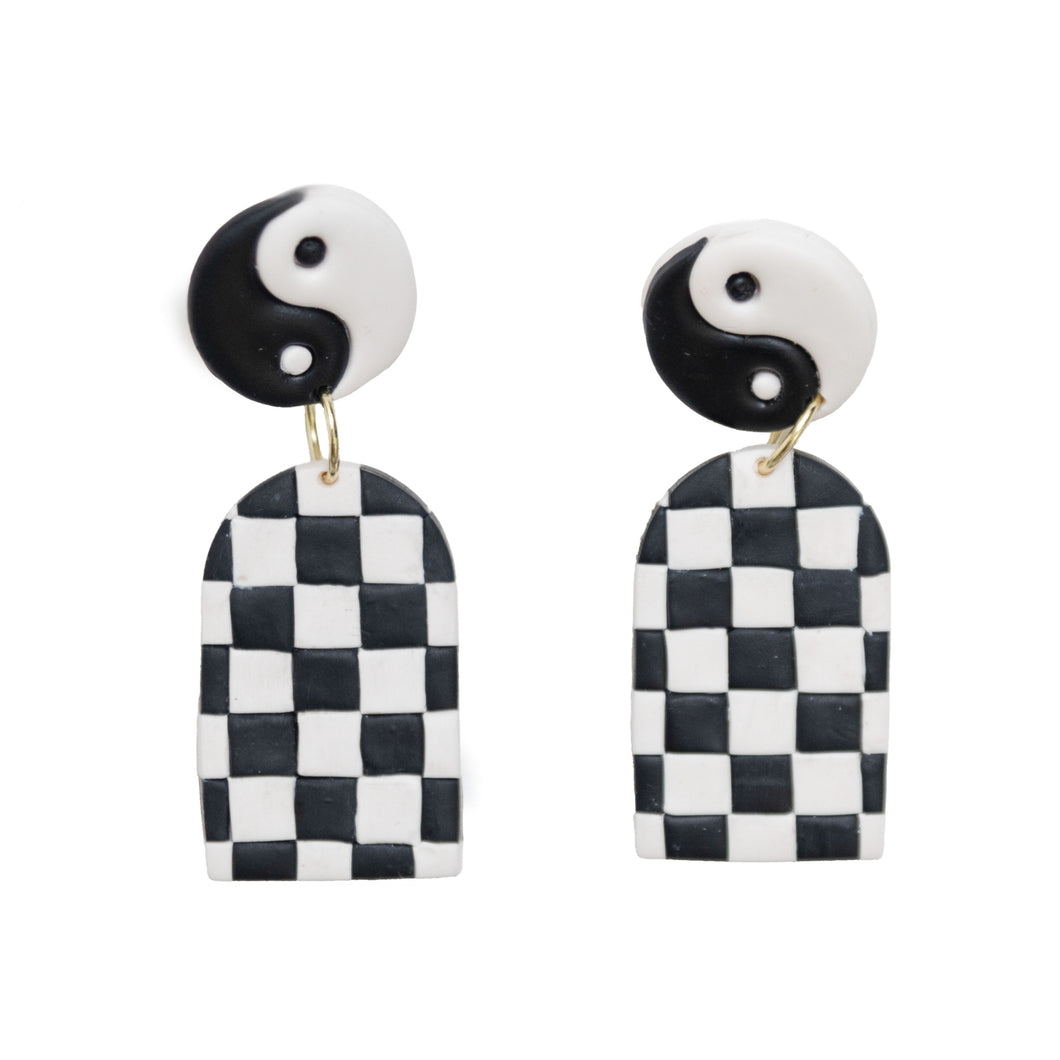 Potter & Clay - Yin Yang Chessboard Earrings