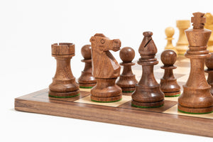 Kikkerwood Lardy Chessmen on Walnut/Maple Board