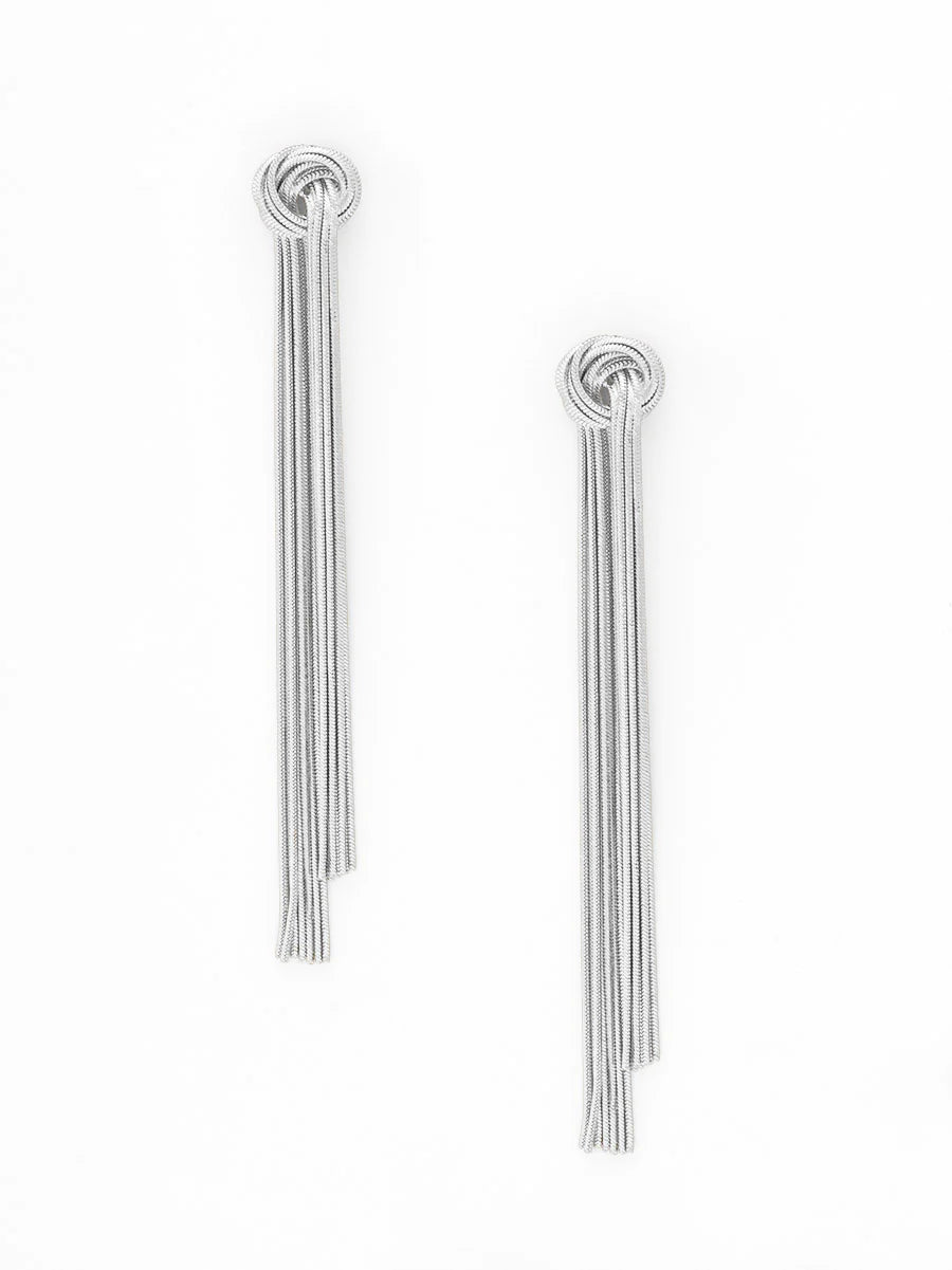 *Metal Knot Fringe Earring