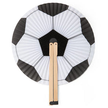 Load image into Gallery viewer, paper folding fan shaped like a classic soccer ball
