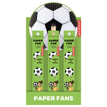 Load image into Gallery viewer, paper folding fan shaped like a classic soccer ball
