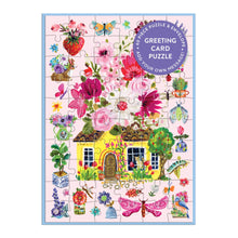 Load image into Gallery viewer, August Wren's Buzzy Bouquets Floral Greeting and Jigsaw Puzzle Card.
