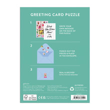 Load image into Gallery viewer, August Wren's Buzzy Bouquets Floral Greeting and Jigsaw Puzzle Card.
