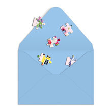 Load image into Gallery viewer, August Wren's Buzzy Bouquets Floral Greeting and Jigsaw Puzzle Card.
